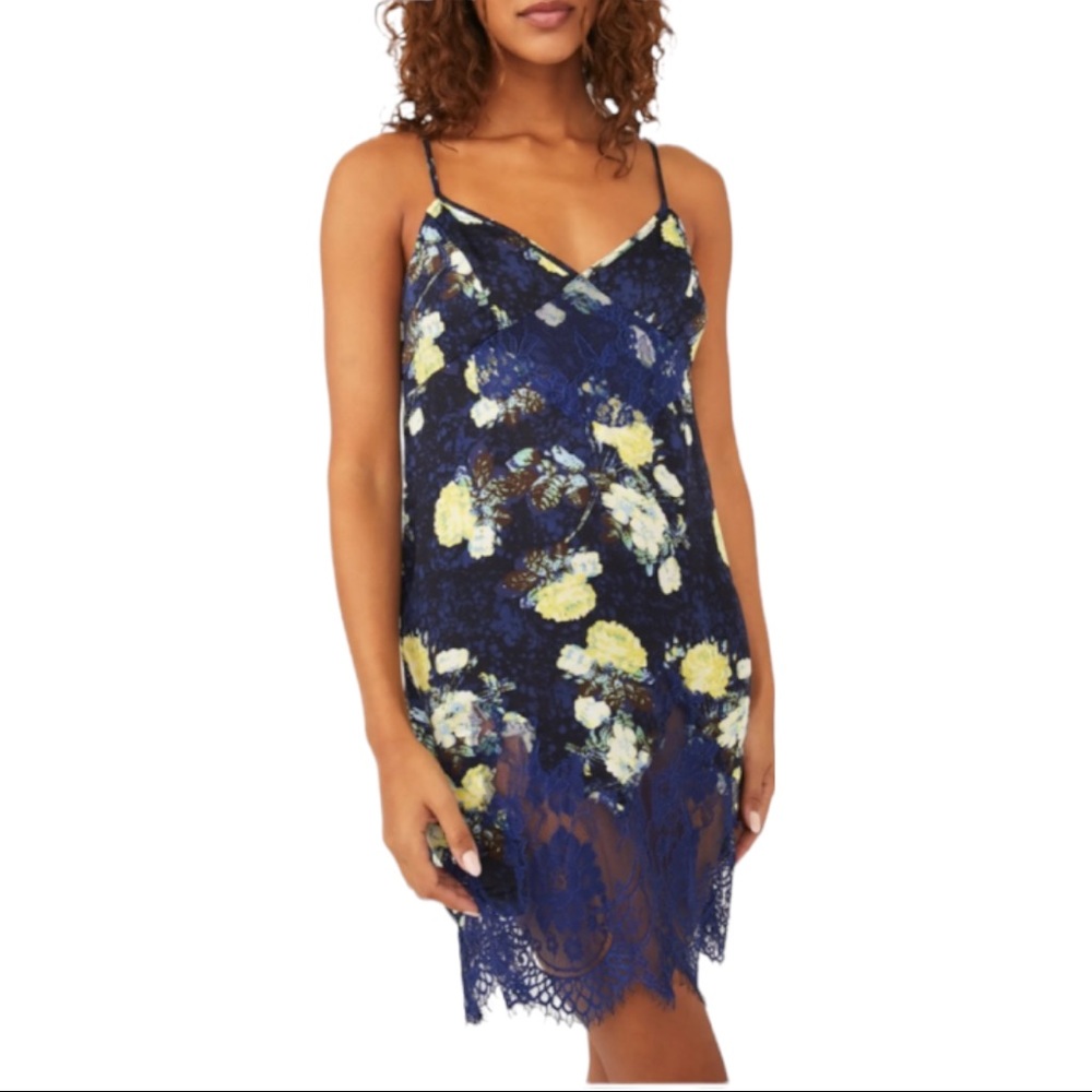 Free people flora slip Dress with detail on the bottom